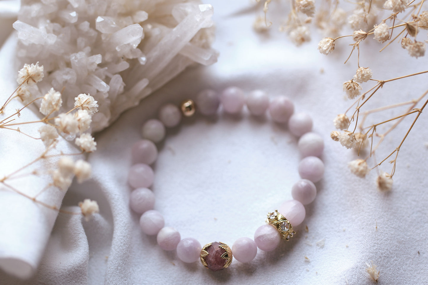 ABUNDANT LOVE Kunzite and Ruby Bracelet