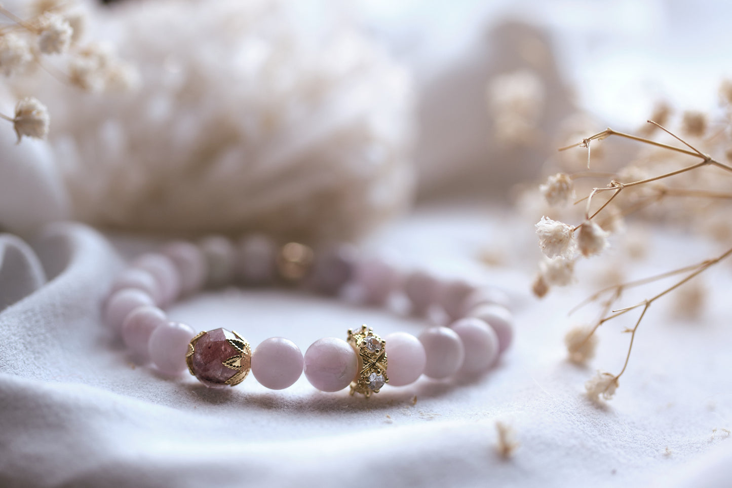 ABUNDANT LOVE Kunzite and Ruby Bracelet
