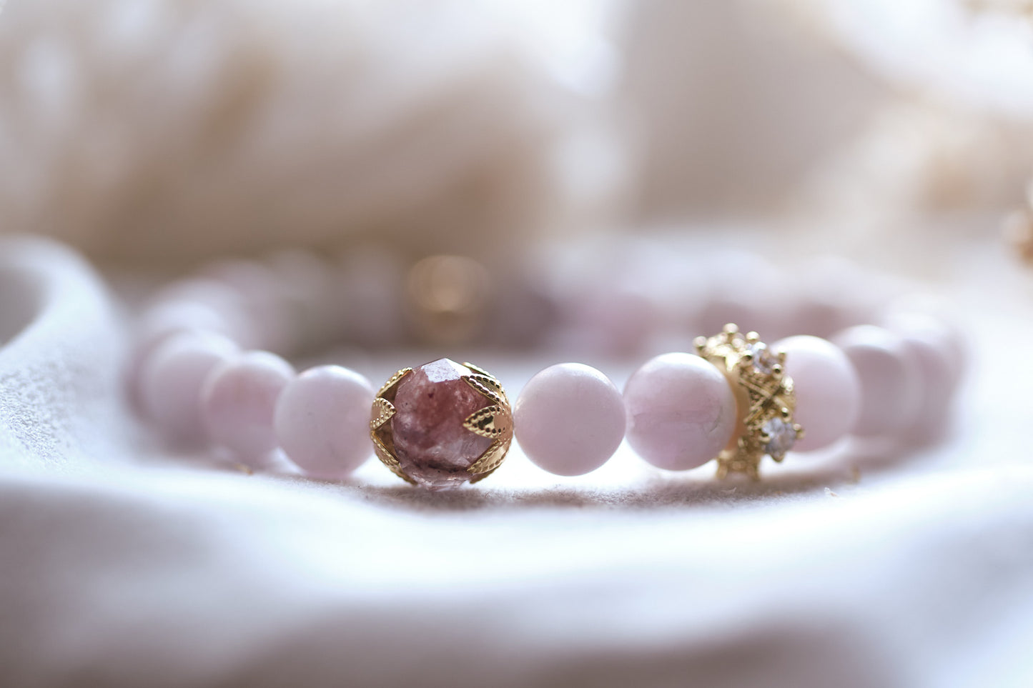 ABUNDANT LOVE Kunzite and Ruby Bracelet