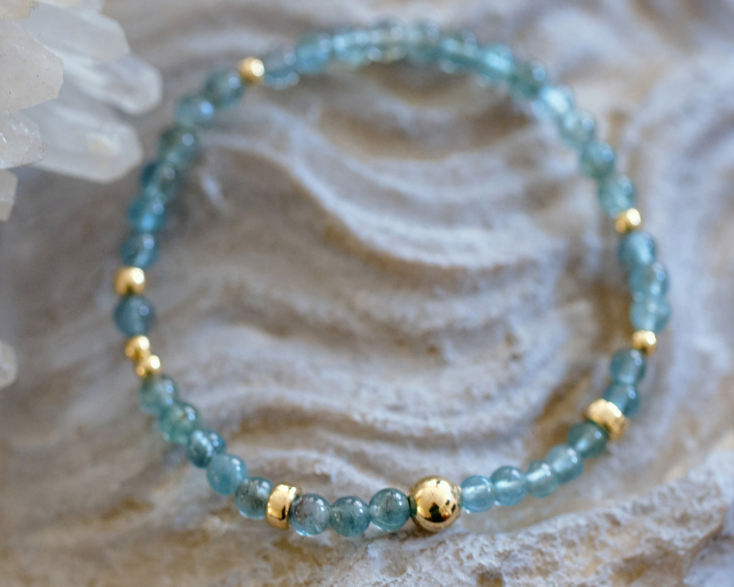 MOTIVATE Blue Apatite 14k Gold-Filled Bracelet