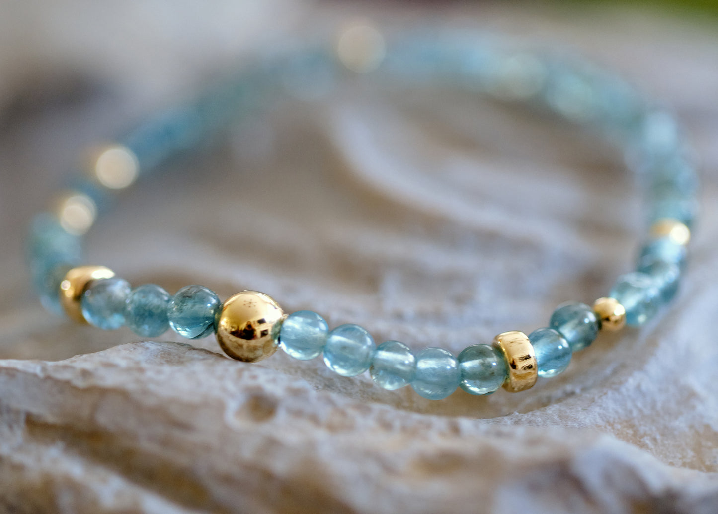 MOTIVATE Blue Apatite 14k Gold-Filled Bracelet