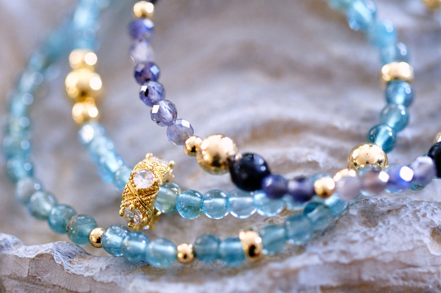 MOTIVATE Blue Apatite 14k Gold-Filled Bracelet