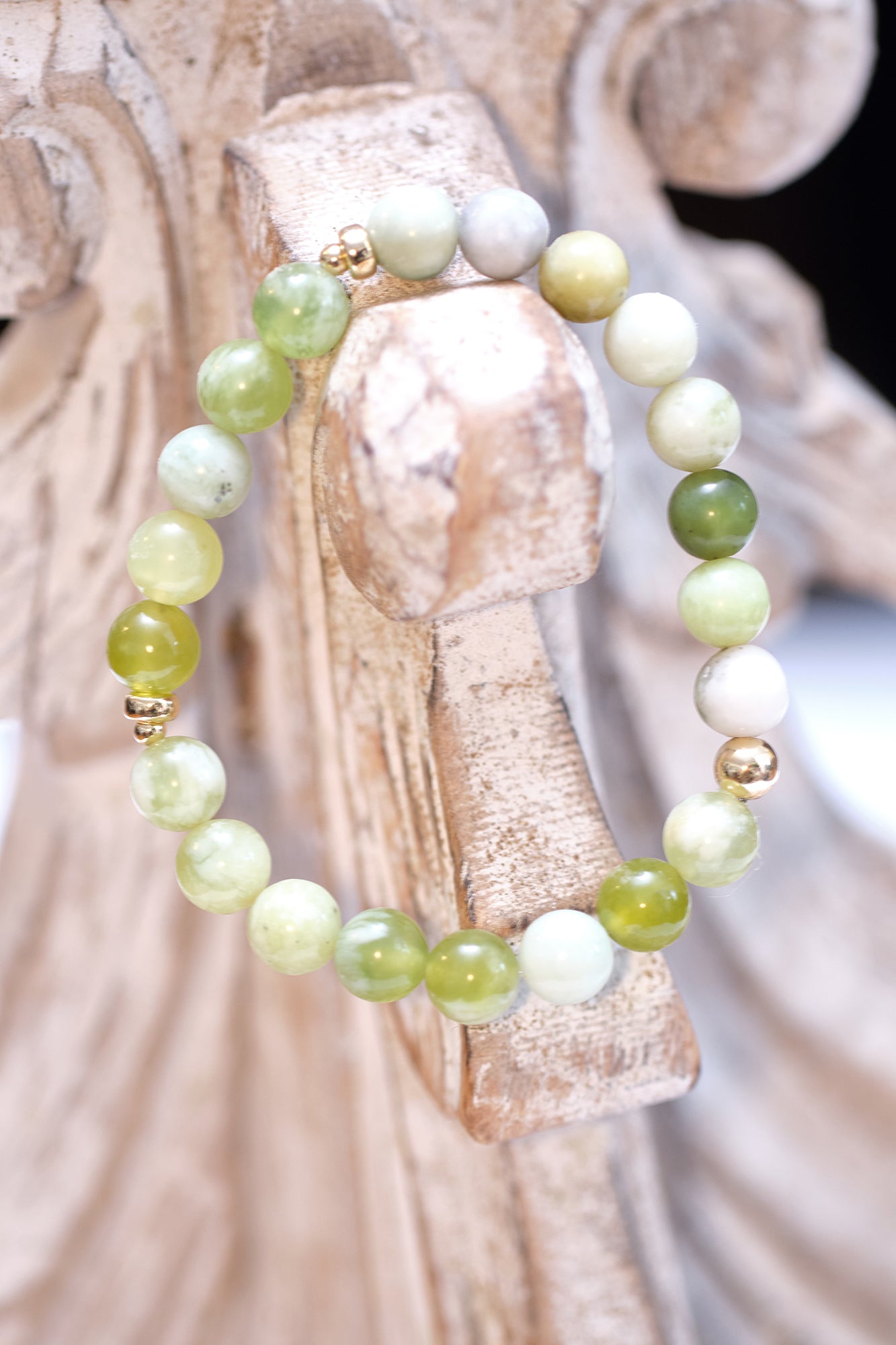 PROSPERITY with Serpentine Jade 14k Gold-Filled Bracelet