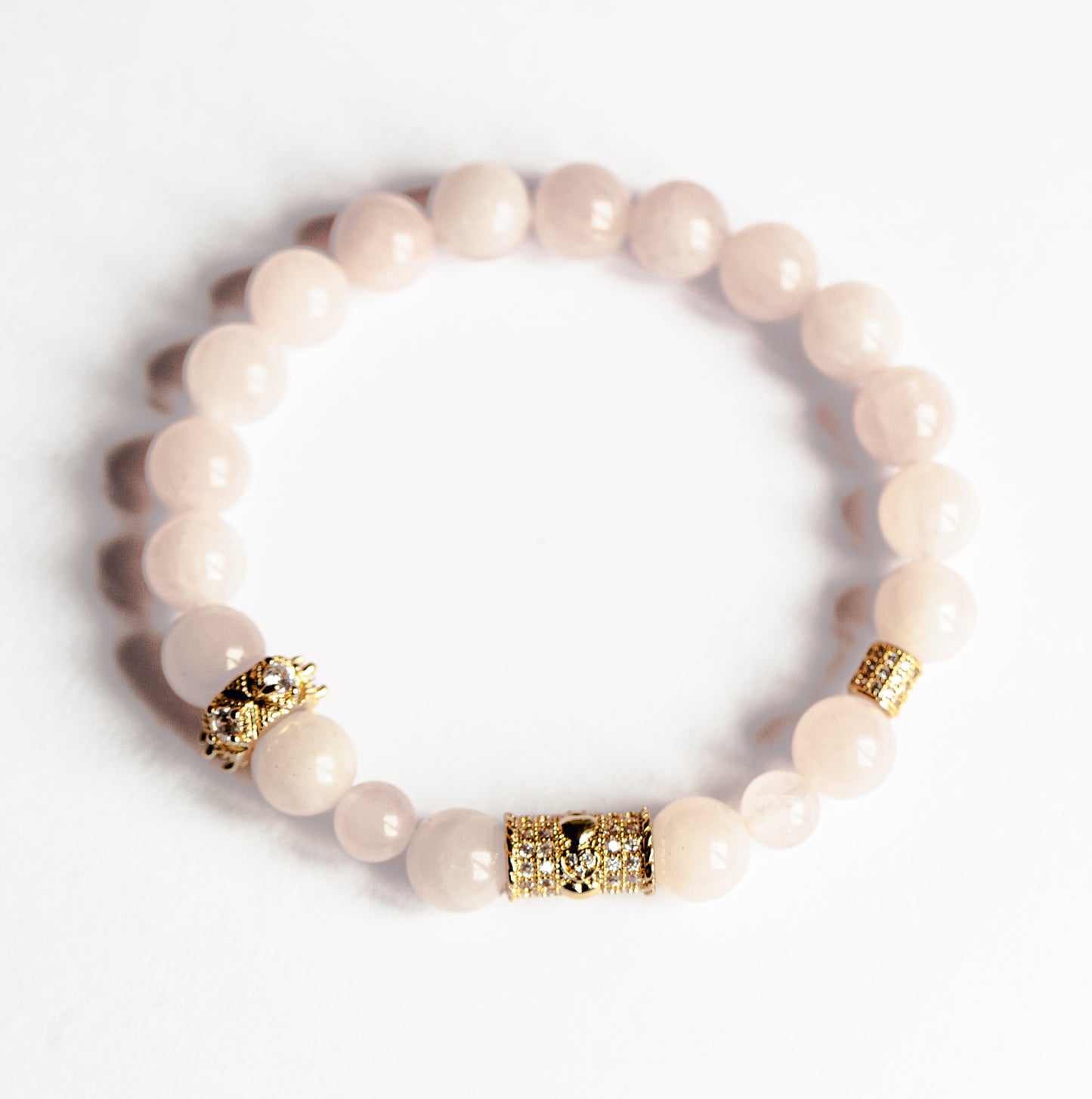 QUEEN OF HEARTS Rose Quartz Bracelet