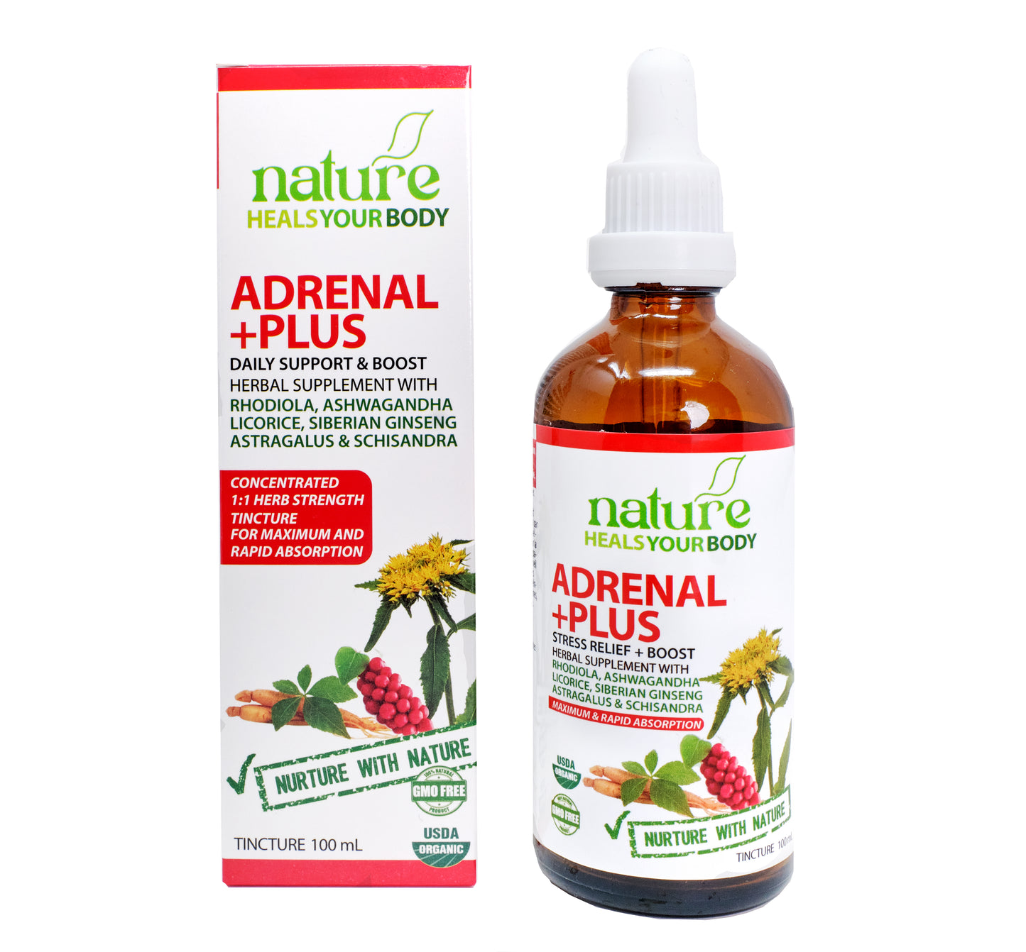 Adrenal Plus - Stress Releif + Boost  -  Herbal Tincture + Energy Healing