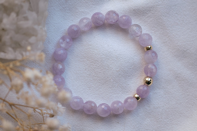 MY INTUITIVE ALLY Amethyst Bracelet with 14k Gold Filled Accents