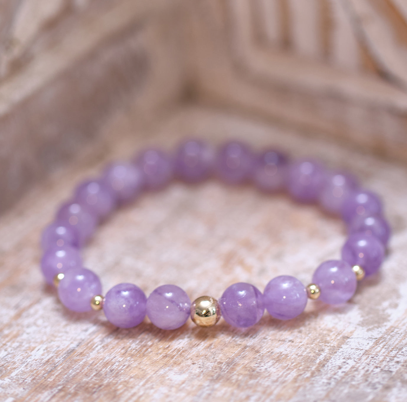 MY INTUITIVE ALLY Amethyst Bracelet with 14k Gold Filled Accents