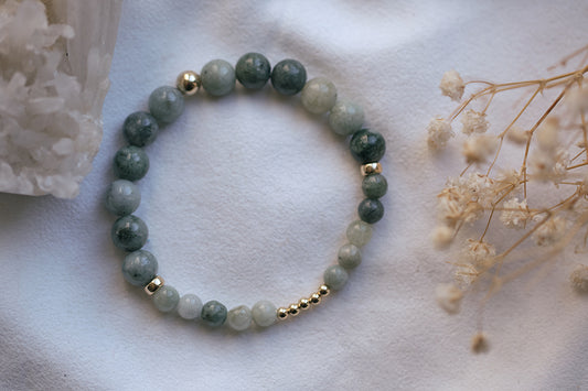 PROSPERITY with Burmese Jade 14k Gold-Filled Bracelet
