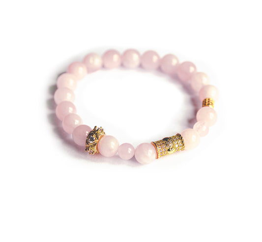 QUEEN OF HEARTS Rose Quartz Bracelet