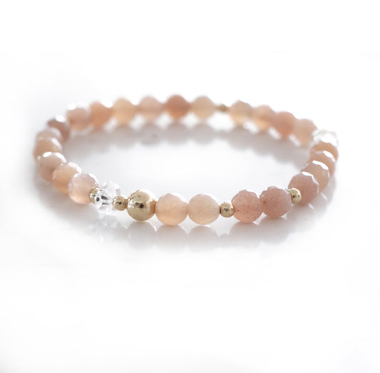 SELF EMPOWERED Sunstone and Clear Quartz 14k Gold-Filled Bracelet