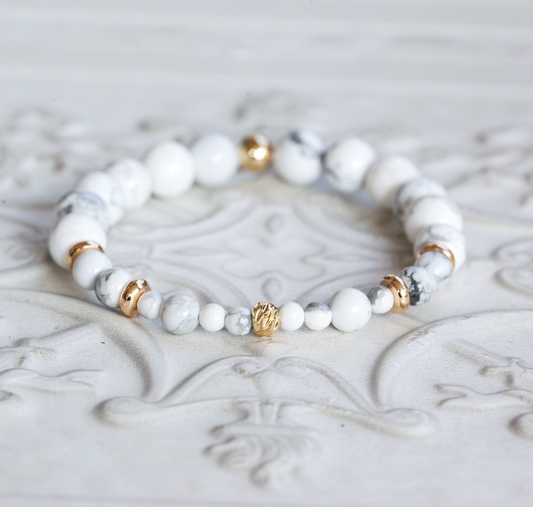 BEGIN WITH CALM  Howlite Bracelet