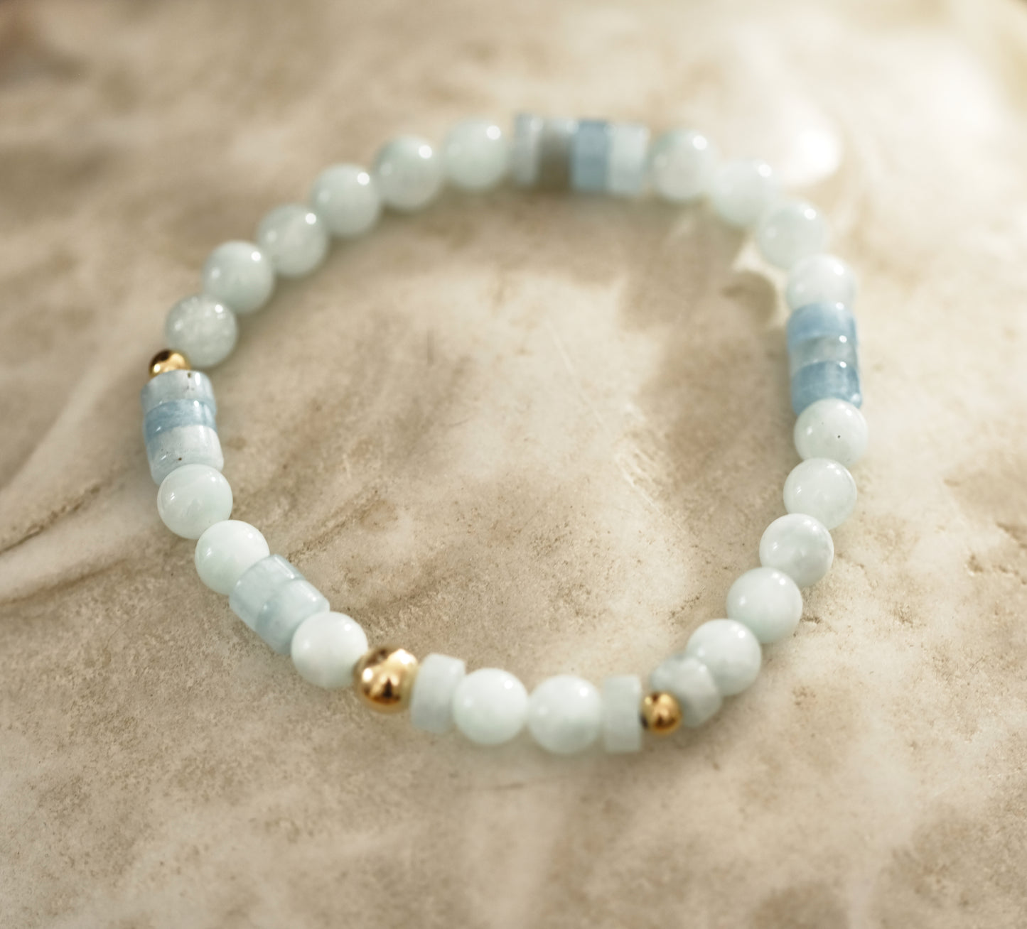 TRANQUILITY AND TRUTH Aquamarine and Angelite 14k Gold-Filled