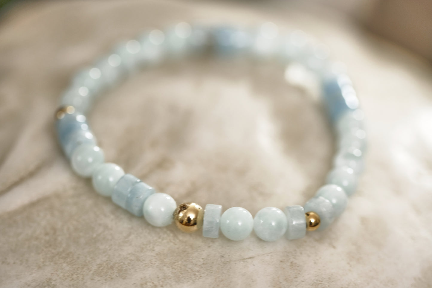 TRANQUILITY AND TRUTH Aquamarine and Angelite 14k Gold-Filled